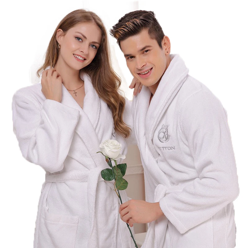 Хлопковый Халат для женщин мужчин пижамы Ночная рубашка S Одеяло Полотенца флис толстые любителей длинные мягкие