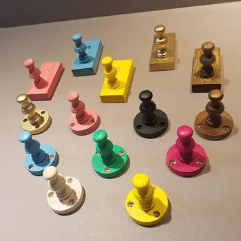 

Crochet Coat Hanger Door Wall Hook Home Decoration Accessories Clothing Store Wood Retro Display Stand Gold Women's Shelf