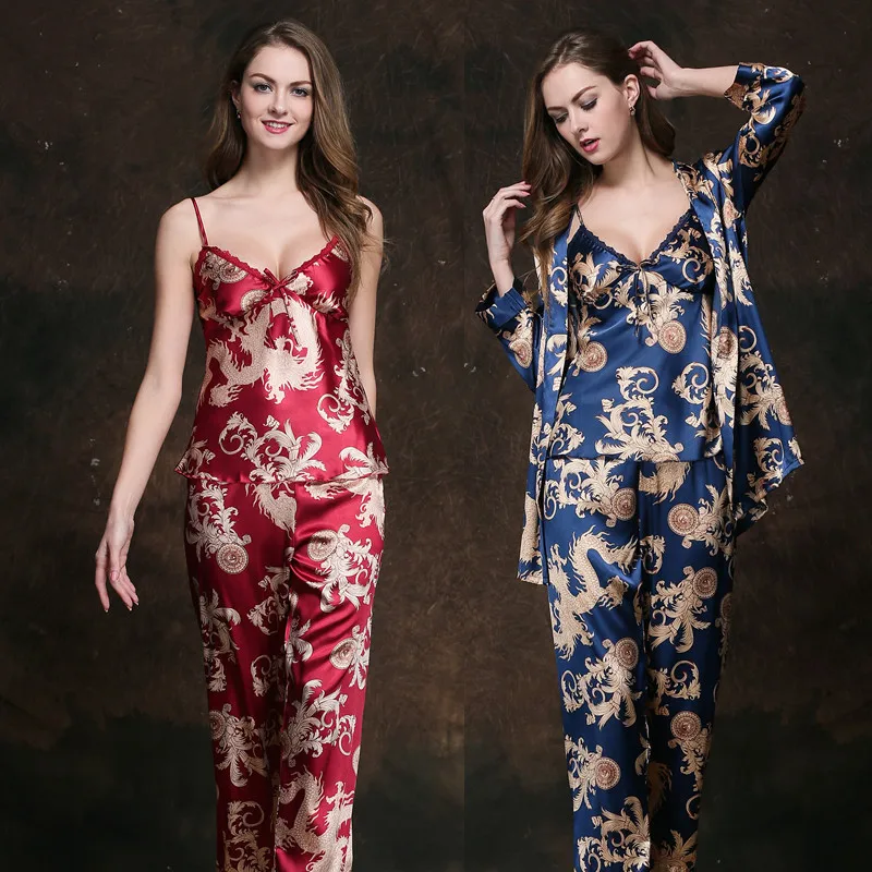 Summer Autumn Women Sleepwear Sexy Lace Pajama Set Comfortable Flower Ladies Home Wear Loose