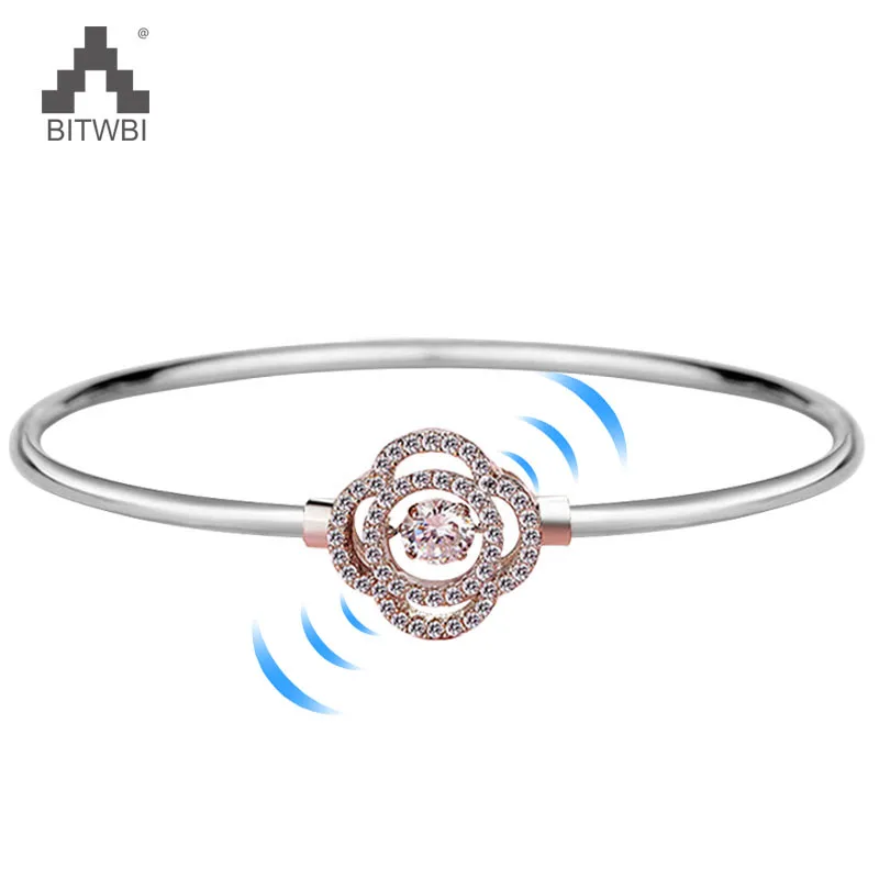 

Beat"Rose 100% 925 sterling-silver-Jewelry New Korean temperament flower inlaid four-leaf clover Woman's Bracelet