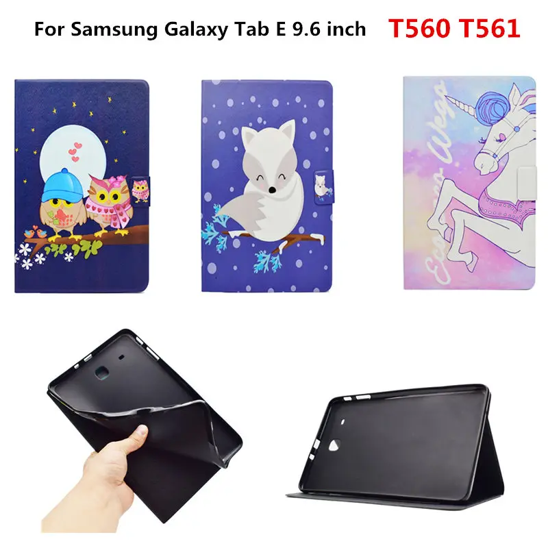 

Luxury PU Leather Flip Cover Case for Samsung Galaxy Tab E 9.6 SM-T560 T560 T561 Tablet Tablet Slim Full Protective TPU Shell