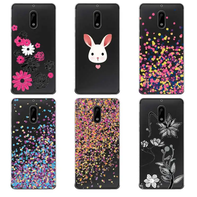 Rose Coque Soft Clear TPU Phone Case For Nokia3 5 6 8 N540 N640 N535 N830 Rabbit Flora Printed Fundas Dot Cover Free Shipping | Мобильные