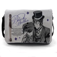 Anime Black Butler Kuroshitsuji Sebastian Cosplay Canvas Schoolbags Unisex Students Messenger Bag Casual Satchel