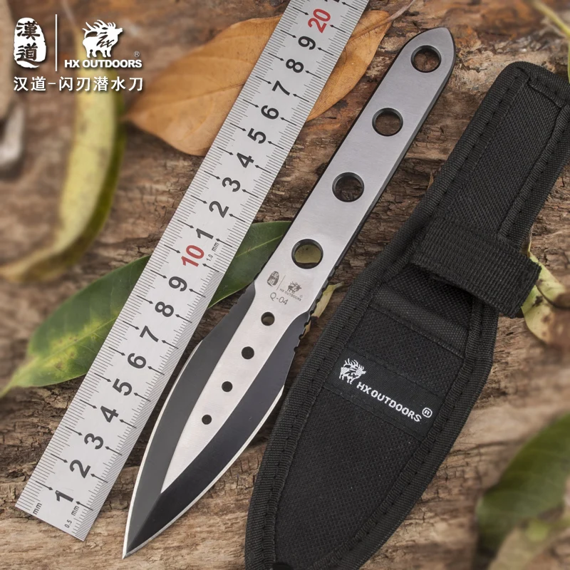 HX нож для дайвинга на открытом воздухе, нож для выживания рыбы, прямые охотничьи ножи, карманные джунгли, с нейлоновой оболочкой