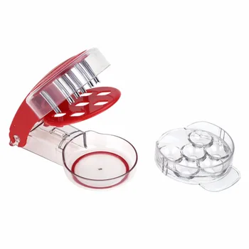 

1Pc 6 Holes Cherry Pitter Stone Olive Fruit Seed Remover Hand Press Cherry Seed Removal Extractor Travel Portable Kitchen Gadget