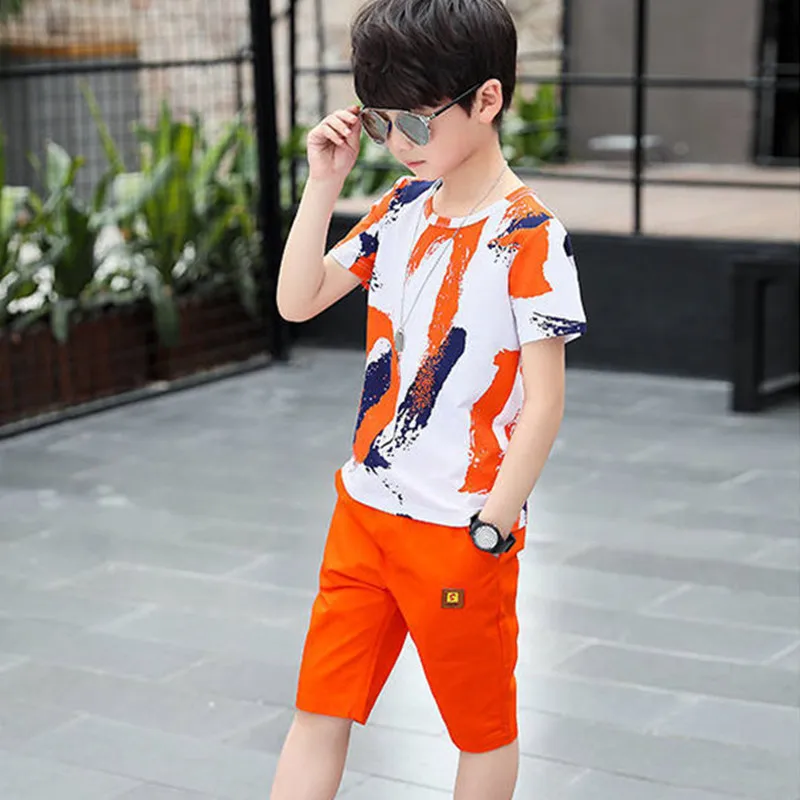 

New Summer Baby Tops + Shorts Suit Kid Clothes Teenager T Shirt Boy Set Children Clothing Sets Toddler Boys Clothes Tracksuit