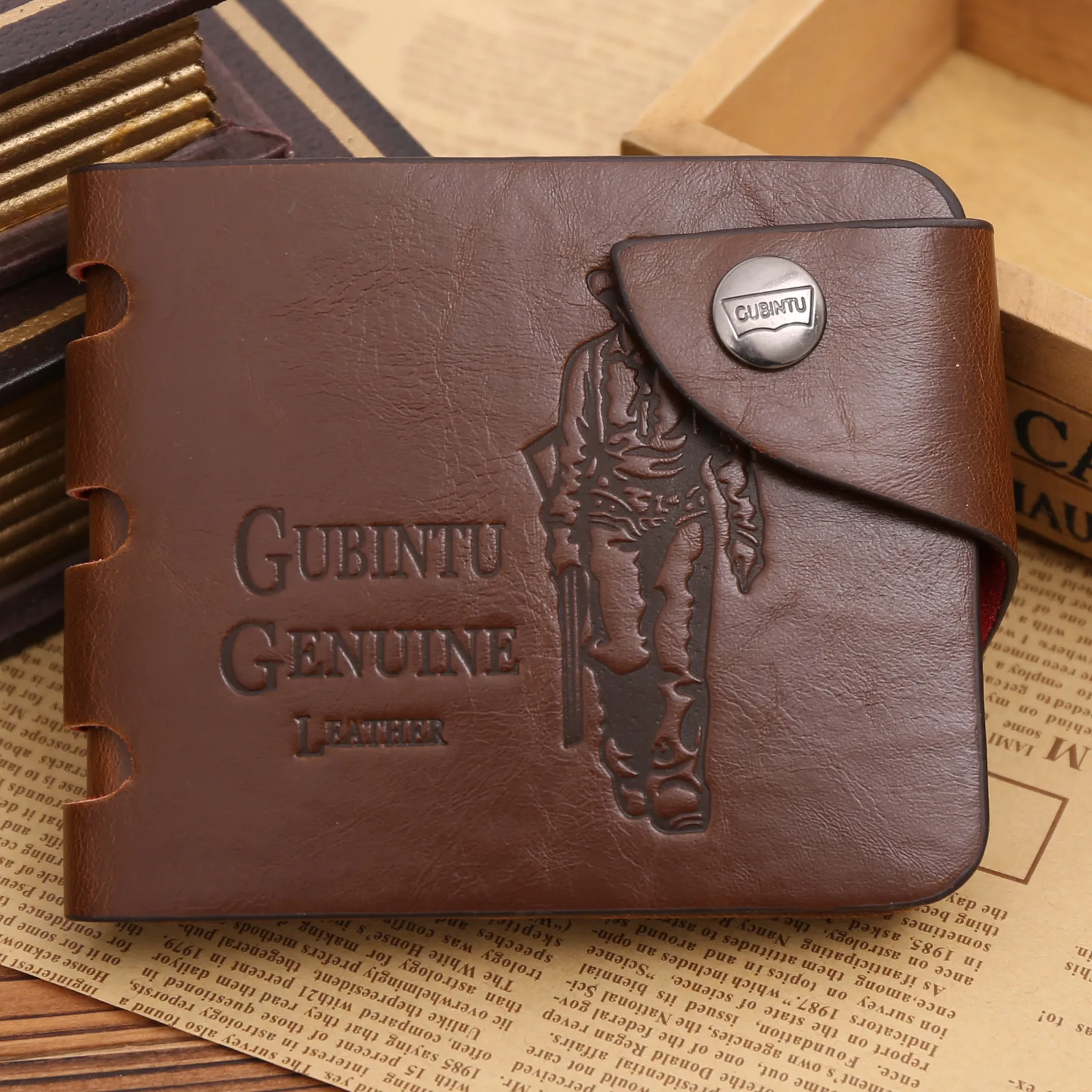 Genuine Leather Uomo Casual Breve Wallet Designer di alta qualità con porta carte di credito