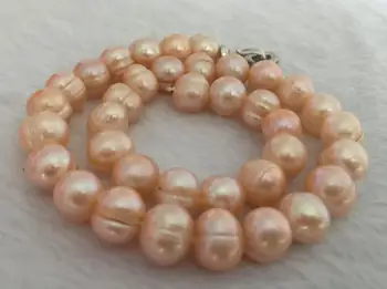 

elegant12- 13mm south sea baroque gold pink pearl necklace 18inch silver clasp KKK