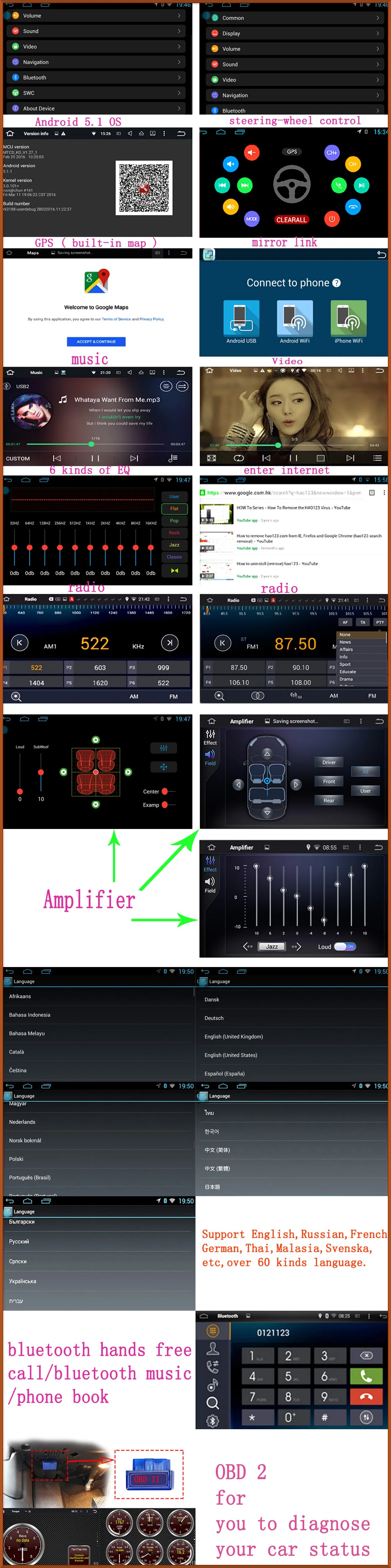 Best QZ industrial HD 7inch 4core Android car DVD for Ssangyong Kyron Actyon with GPS 3G WIFI BT Navigation RDS Radio Stereo Map 18
