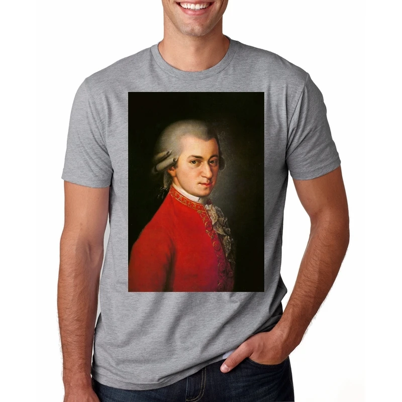 

T-Shirt Men Funy tshirt Wolfgang Amadeus Mozart Short Sleeve O-Neck Tops Tee men t shirt