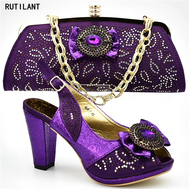 

Italian Shoes with Matching Bags High Quality Shoe and Bag Set African Sets 2019 Luxury Shoes Women Designers African Party Shoe