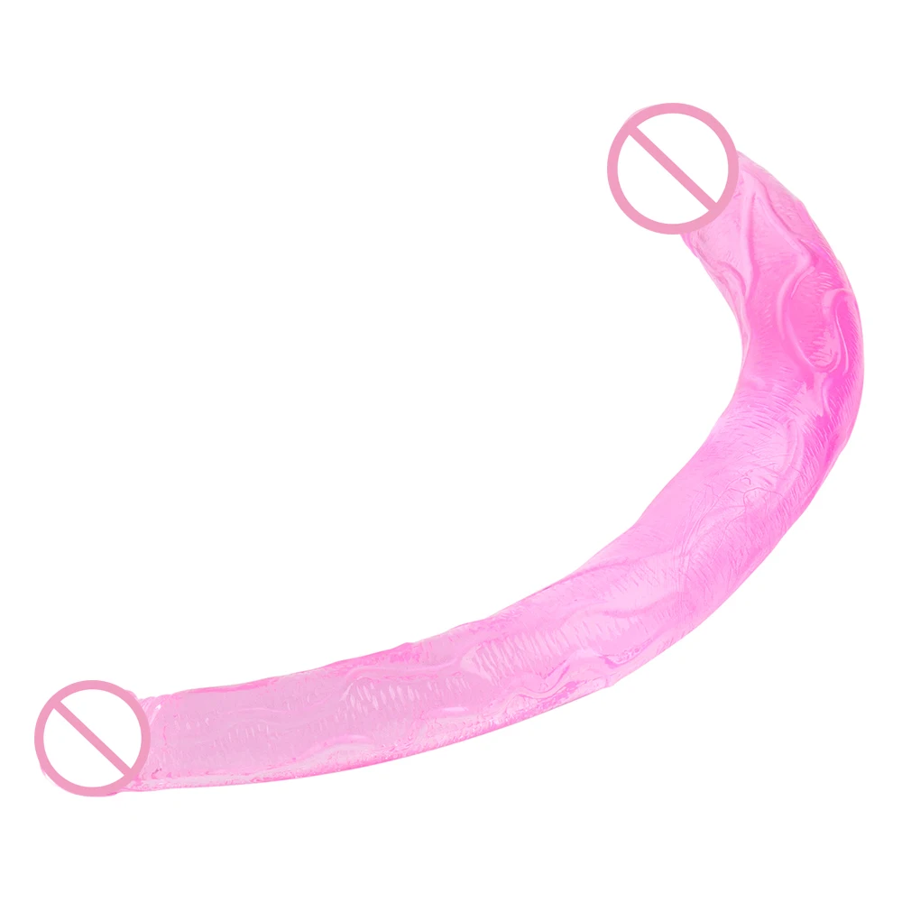 Silicone 16.5 Inch Long Double Dildo Soft Jelly Double Ended Penis Artificial Lesbian Double Penetration Dick Sex Toys for Woman