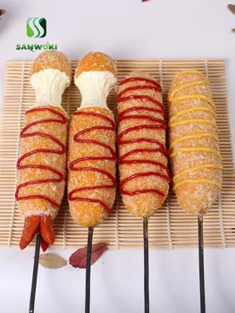 

Artificial food Simulation Model Fake props sample Simulation cheese hot dog stick model big cheese stick brushed food model