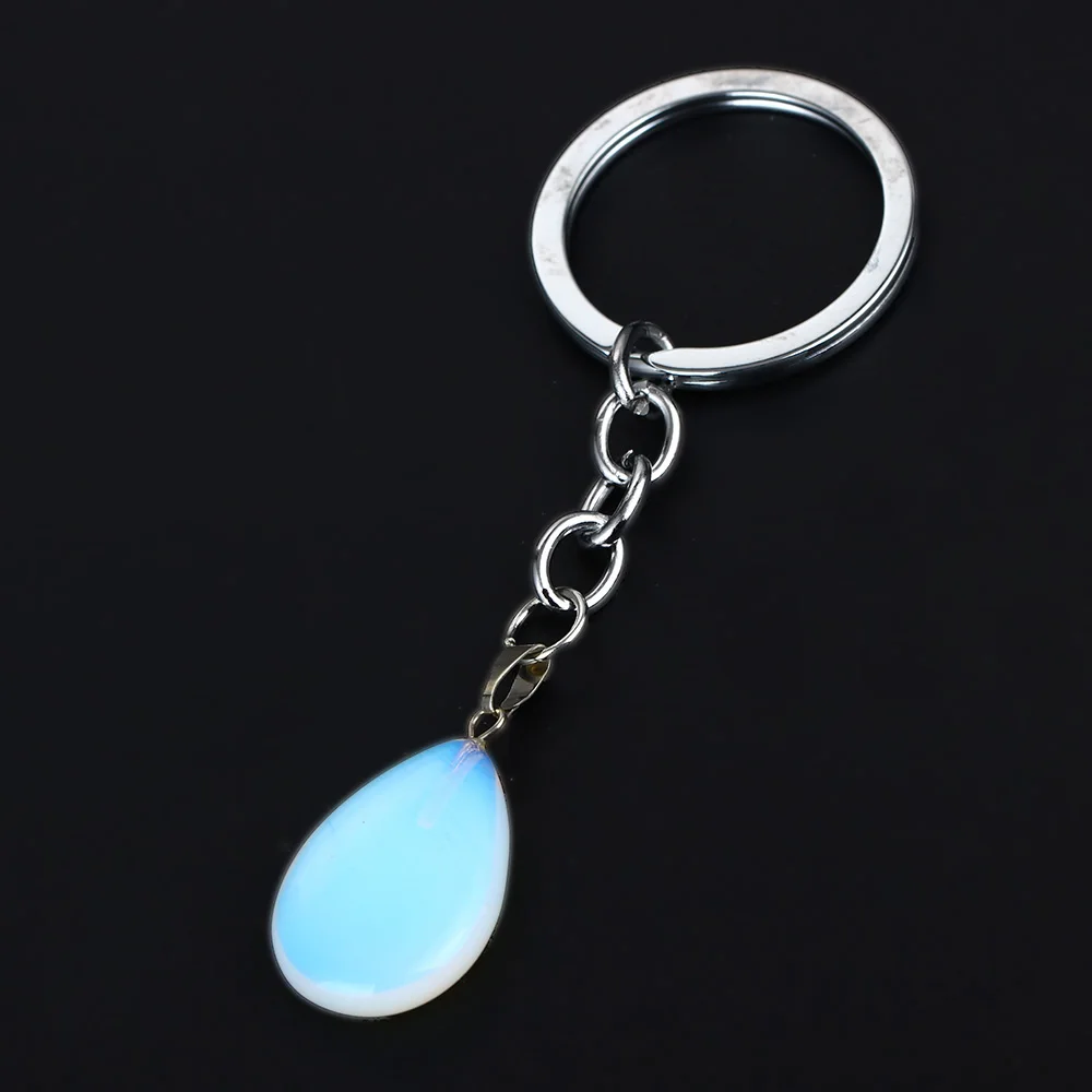 Opal Water Drop Keyring Natural Stone Keychain Friend Key Ring Chain