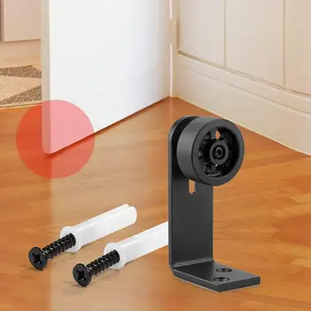 

Carbon Steel Wall Mount Floor Roller Guide Sliding Barn Door Stay Bottom Roller Guide Door Hardware Accessories Black