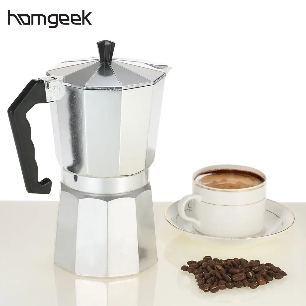 

Homgeek Coffee Maker Aluminum Espresso Coffee Machine Percolator Coffee Stovetop Maker Mocha Pot 1cup/3cup/6cup/9cup/12cup