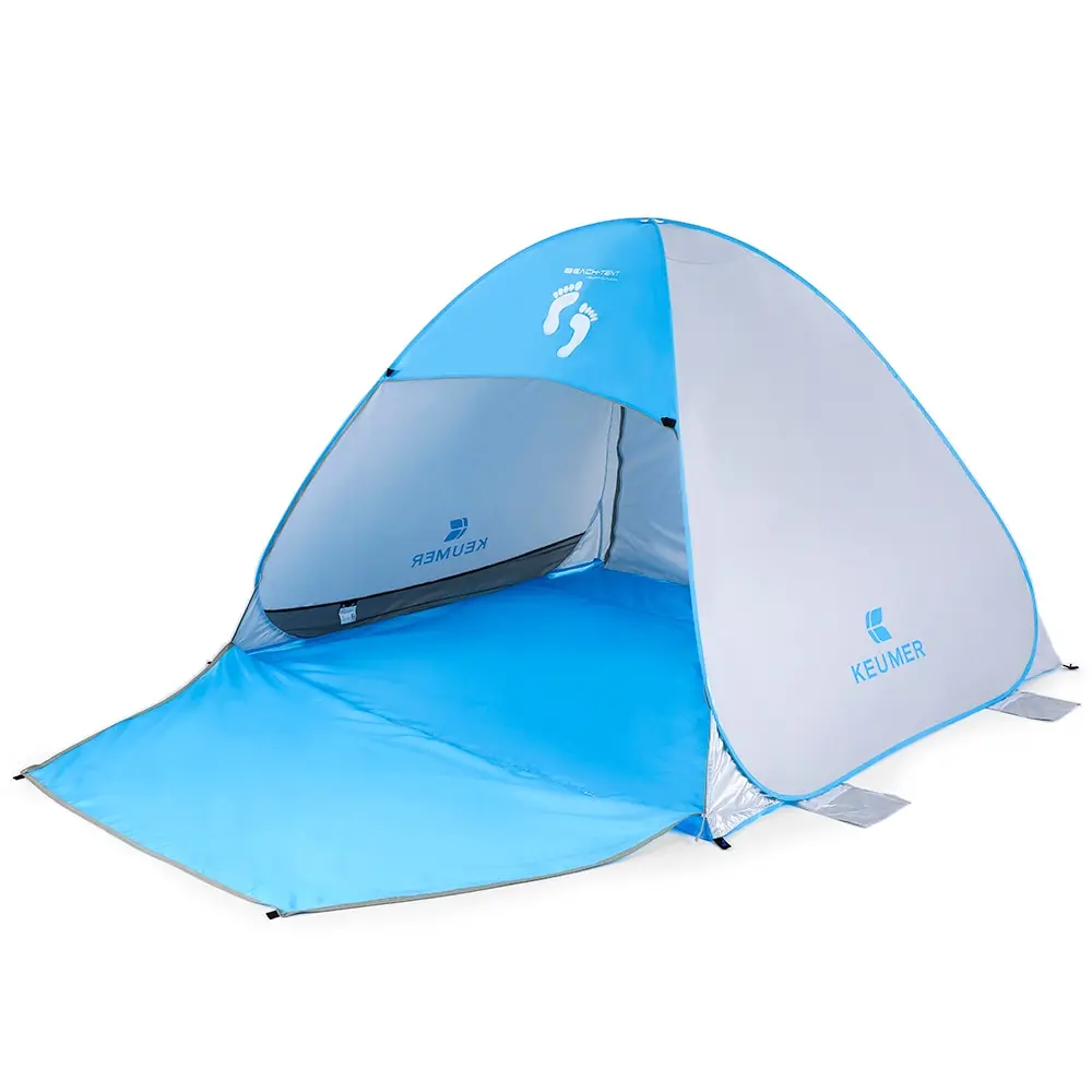 

KEUMER (71+37)*79 *53IN Outdoor Sun Shelter Beach Tent UV Protection Instant Automatic Pop Up Tent for Camping Extension Floor