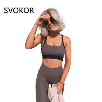 

SVOKOR Solid Women Set 2018 Summer Fashion Cotton Sexy Breathable High Waist Causal Pants Elasticity Sportwear Set Female