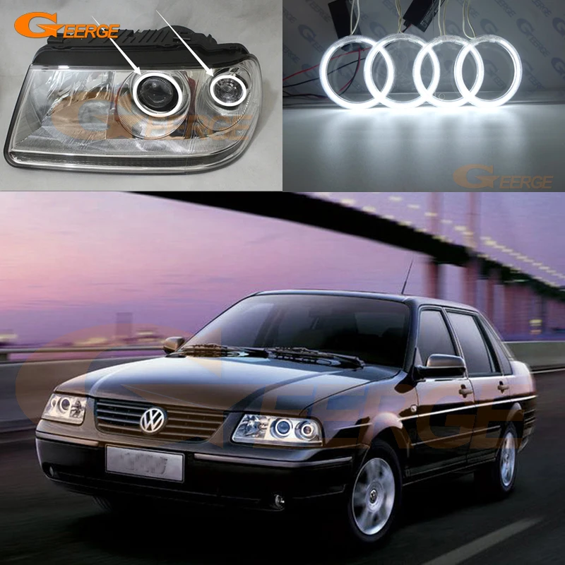 

For Volkswagen VW Santana 3000 headlight Excellent Angel Eyes Ultra bright illumination CCFL angel eyes kit Halo Rings