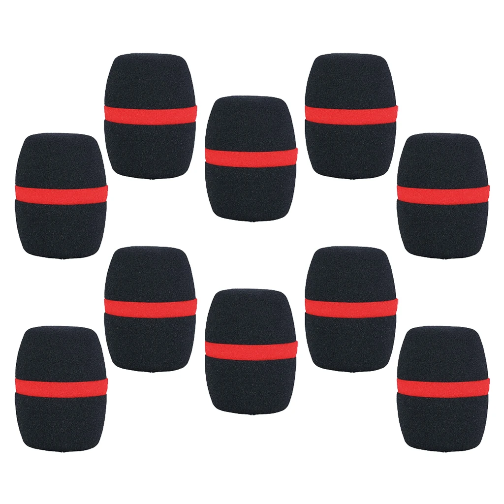 10Pcs Black Handheld Stage Microphone Windscreen Sponge Mic Cover