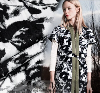 

Ink splash dye high-level imitation natural hemp spring clothing fabric printed DIY large code cloth