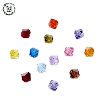 

PANDAHALL 4mm Faceted Bicone Crystal Czech Glass Beads, Mixed Color For Jewellery Making Beads DIY Bracelets About 288pcs