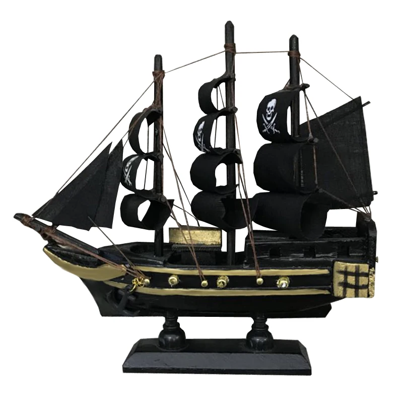 LUCKK 16 см Карибы пиратские деревянные модели кораблей морские украшения для дома морские деревянные ремесла креативная фигурка парусника