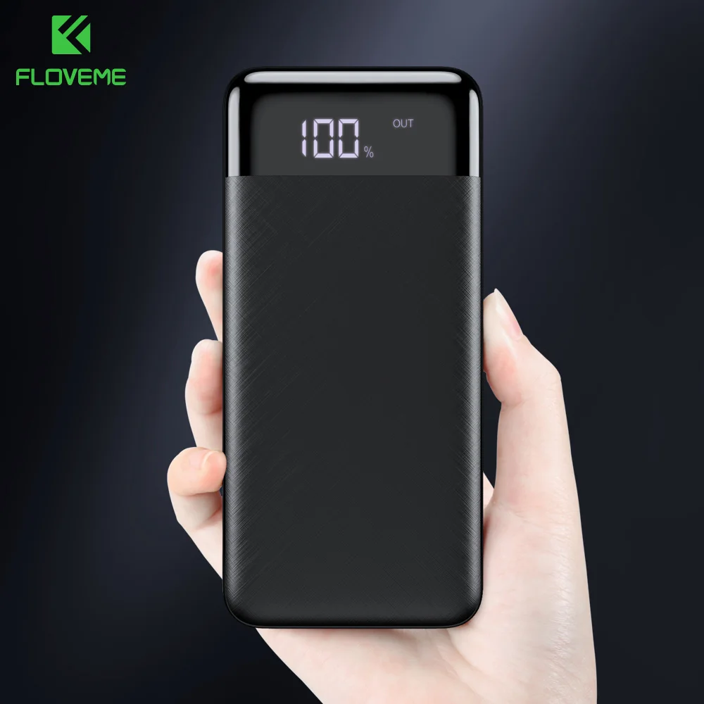 

FLOVEME 10000mAh Power Bank LED Display Dual USB Mi PowerBank External Battery Pack Portable Charger Poverbank For iPhone Xiaomi