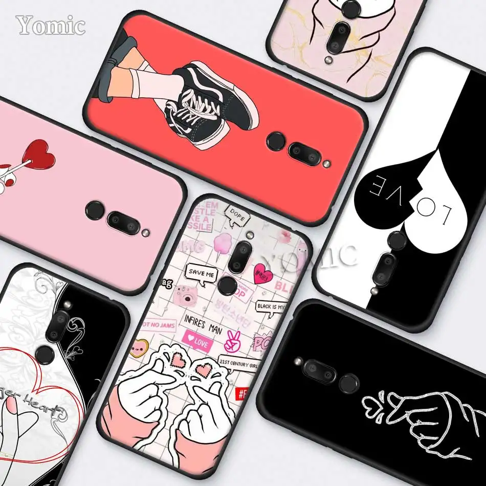 

Silicone Phone Case for Meizu M6T 16Xs 16S 16x 16th 16 Black Silicone TPU Cases kpop Love on the finger kpop heart Case Cover