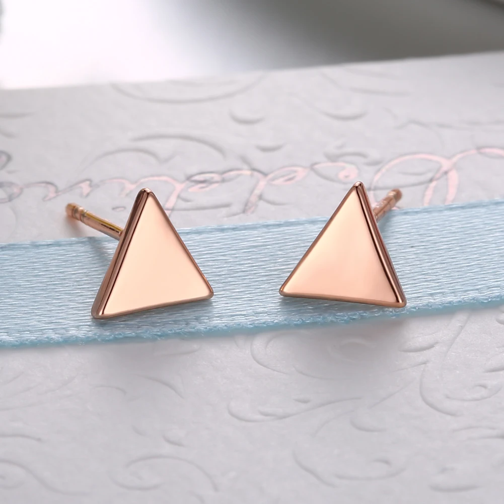 

2019 Triangle Stud Earrings For Girl Gift Rose Gold Color Jewellery Hot Sale Cute Aliexpress Ladies Jewelry