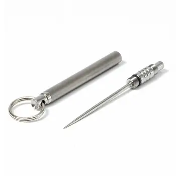 

Outdoor Camping Pure Titanium Toothpick Environmentally Friendly Fruit Fork Self-defense Toothpick Keychain Survival Tool