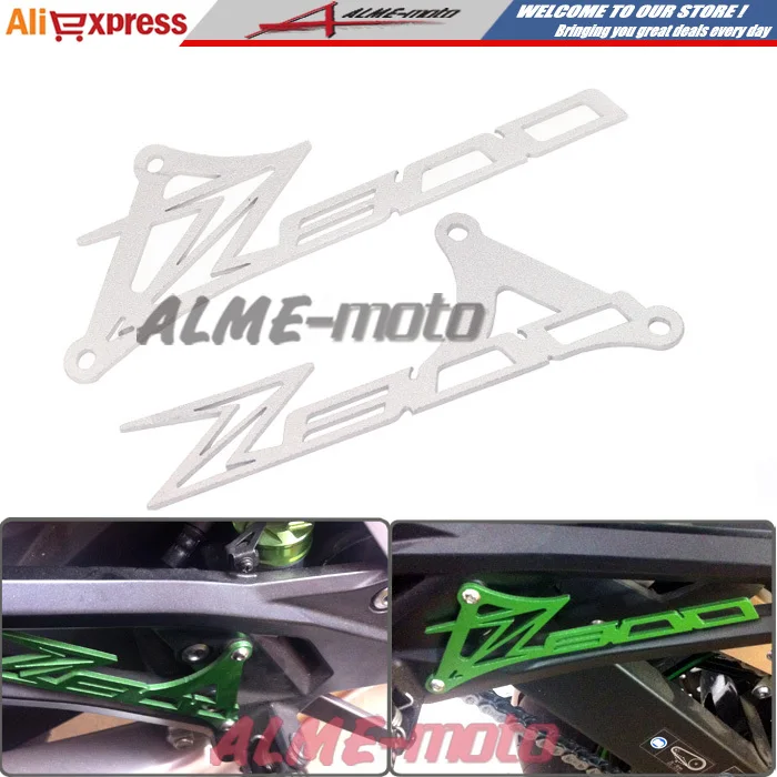 

For Kawasaki Z800 2013-2014 Foot Peg Heel Plates Guard Protector Silver