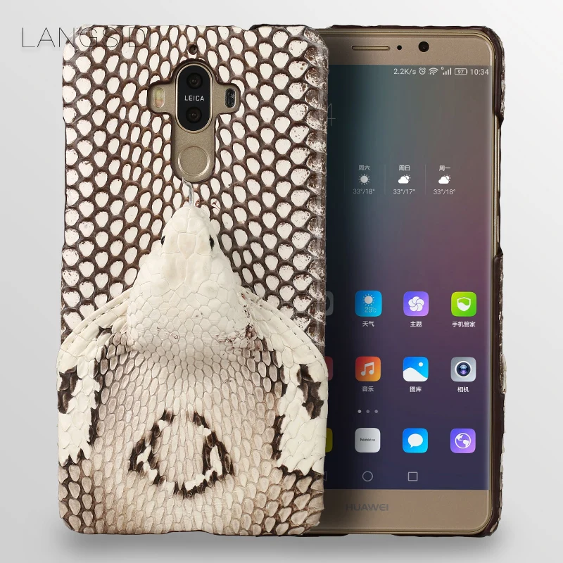

wangcangli brand phone case real snake head back cover phone shell For Huawei Mate 9 full manual custom processing