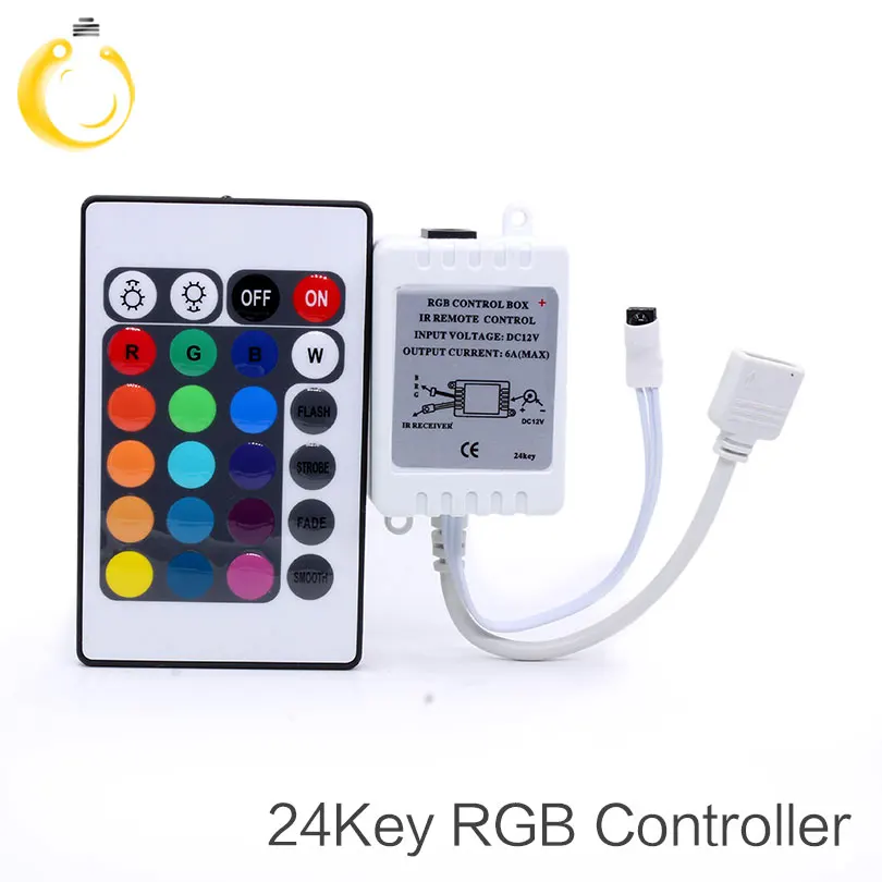 Контроллер RGB для светодиодных лент 24 клавиши постоянный ток 12 В ИК пульт