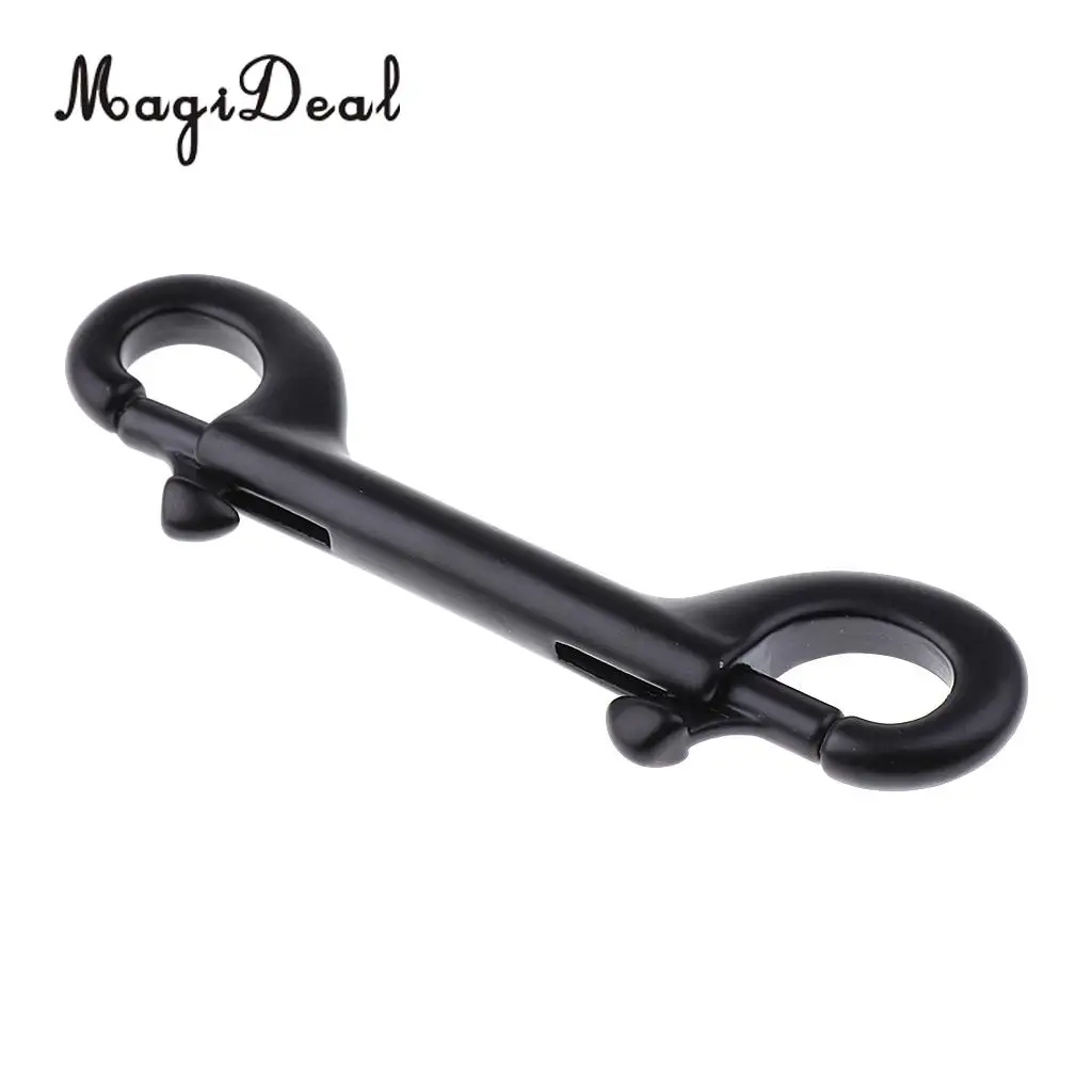 MagiDeal Scuba Diving 90mm/100mm/115mm 316 Black Stainless Steel Double Ended Bolt Snap Buckle Metal Clip for Underwater Sports
