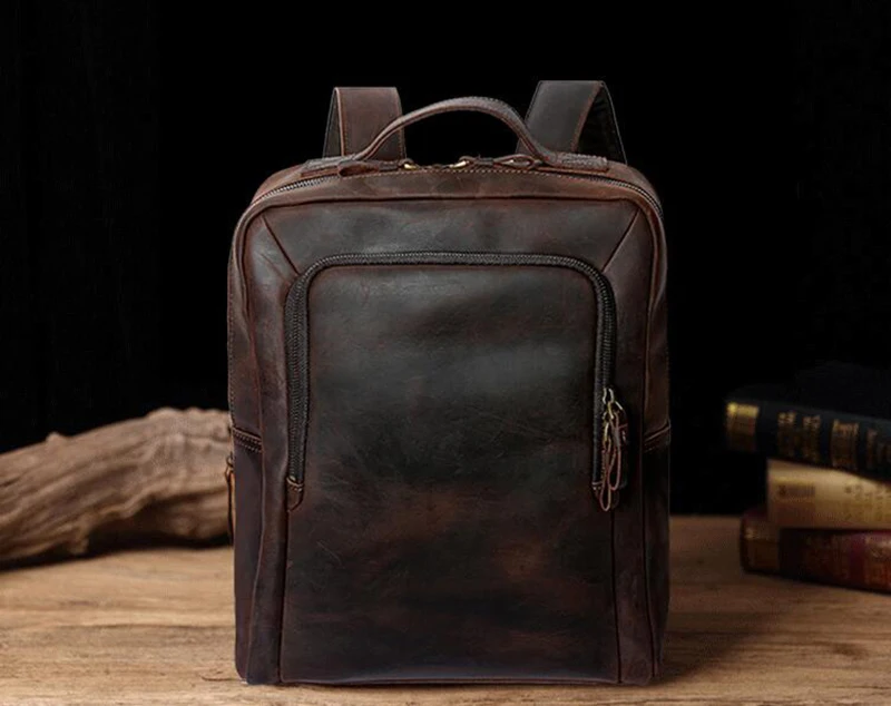 NIUBOA, рюкзак из натуральной кожи, наружная упаковка, сумки для мужчин, Crazy Horse, высокое качество, воловья кожа, рюкзак на плечо, персонализированная сумка