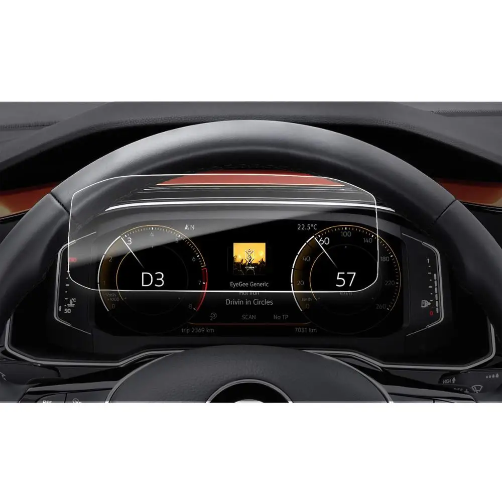 

RUIYA screen protector for Volkswagen vw T-Roc/Volkswagen vw Polo LCD instrument panel screen,9H tempered glass protective film