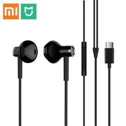 Оригинальный Xiaomi Hybrid DC Half In-Ear наушник керамический Рог l-образный MEMS с микрофоном проводное управление двойной драйвер наушники для Android