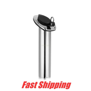 

30 Degree 316L stainless steel mirror boat fishing rod bracket for Boat yacht kayaking fishing rod racks holder with ring