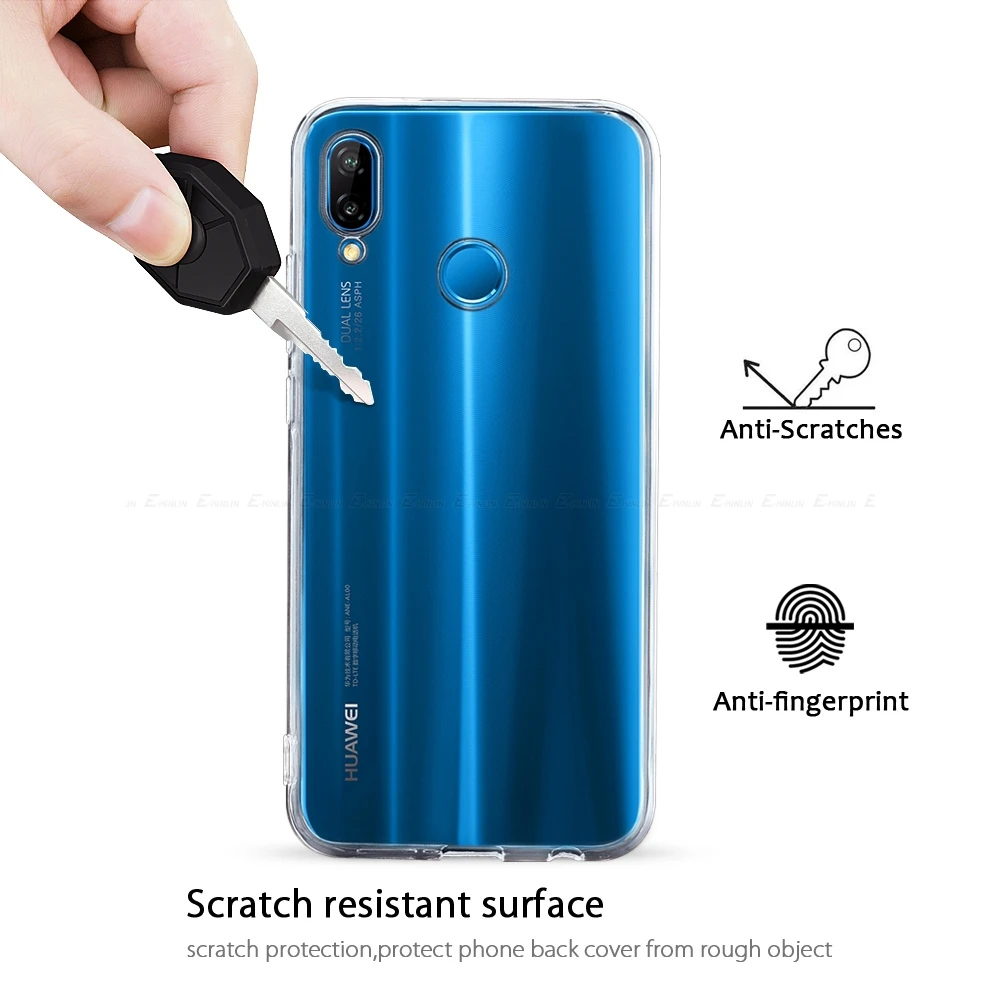 Прозрачный мягкий силиконовый чехол для телефона с полным покрытием HuaWei Nova 5i 5Z 5