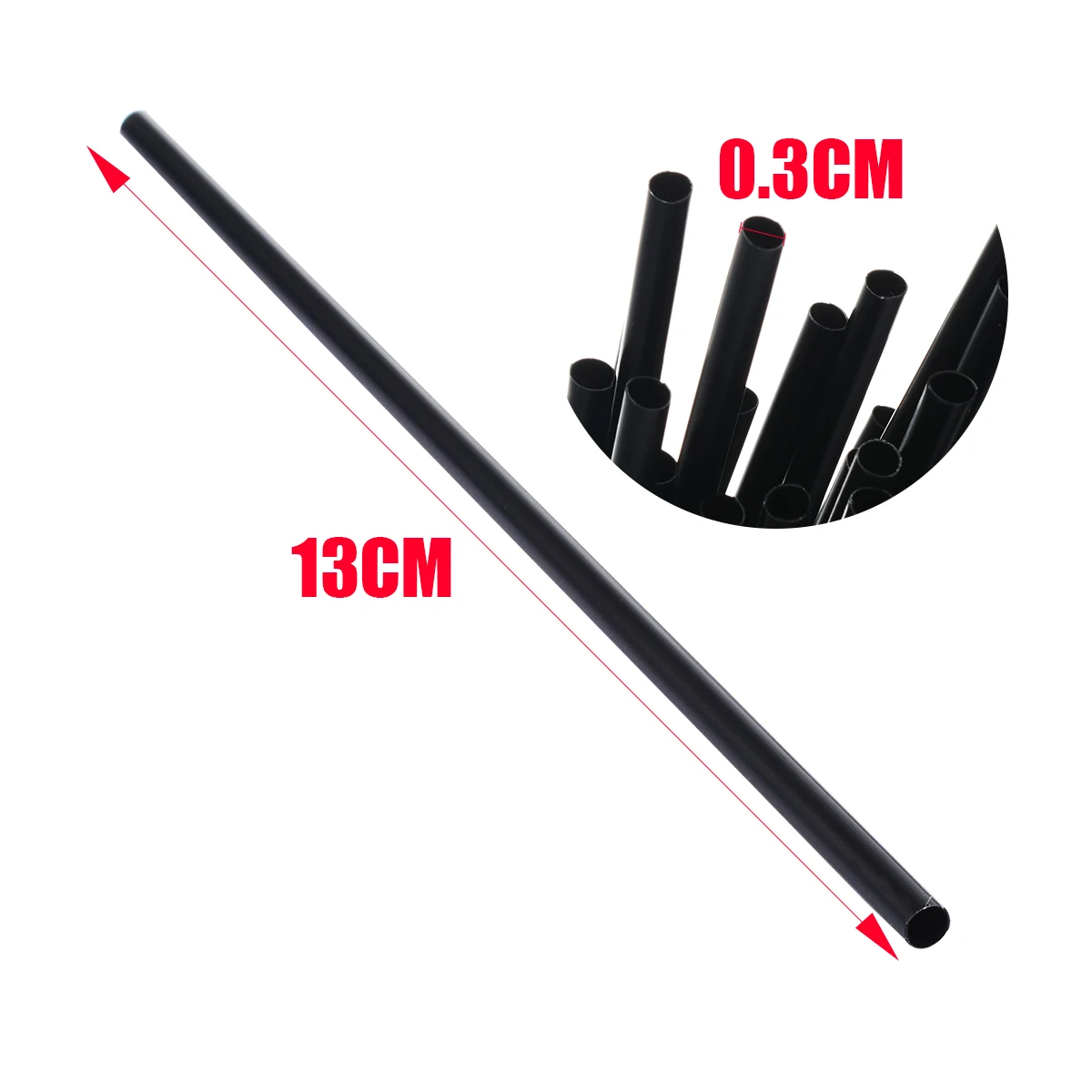 100pcs Mini Drinks Straws Black Plastic Celebration Party Drinks Outside Catering Supplies Tool