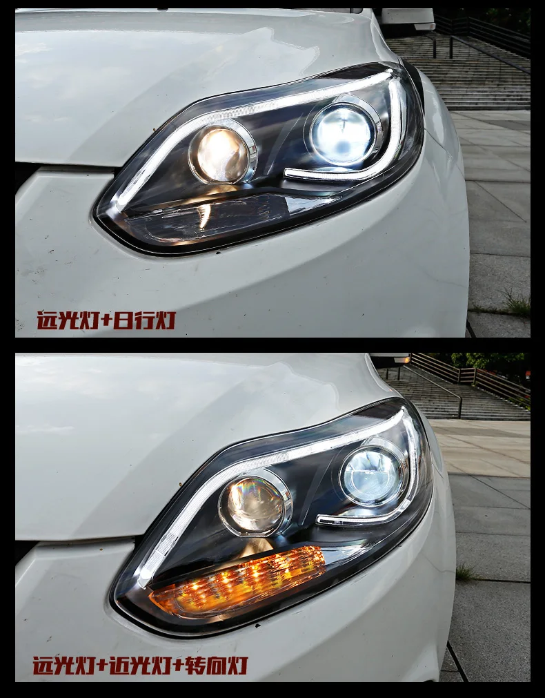 Машина для укладки в сборе для Ford Focus 2012- фары светодиодная фара для Focus LED DRL Объектив Двойной Луч би-ксеноновых фар, Высокопрочная конструкция