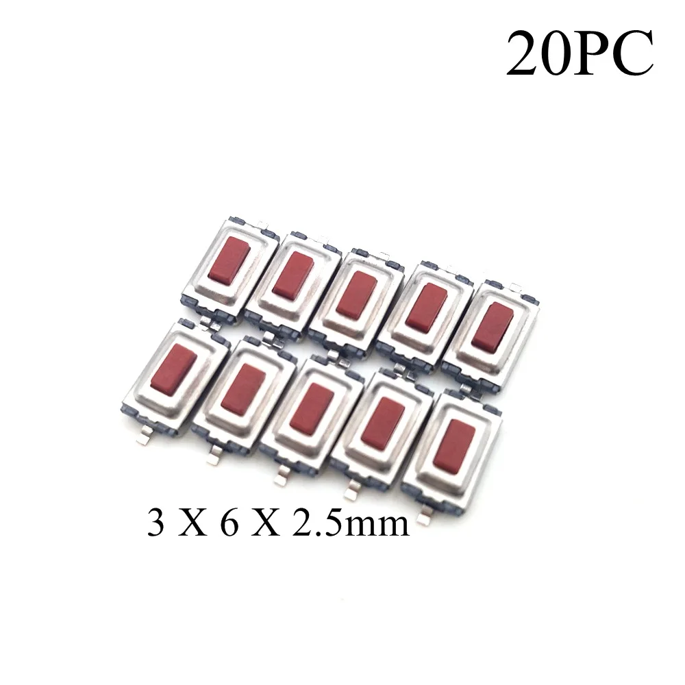

20PC 3*6*2.5mm PCB Land Pattern 2Pin Button switch Tact Switch