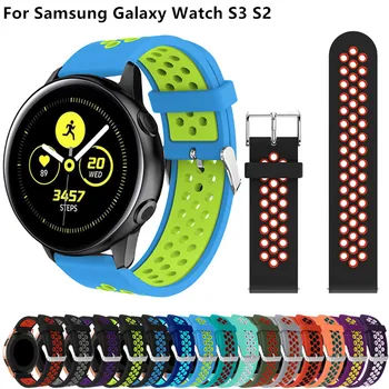 

22mm 20mm Sports silicone strap For Samsung gear S3 S2 Galaxy Watch Frontier Huami Band 46mm 42mm sport Replacement bracelet