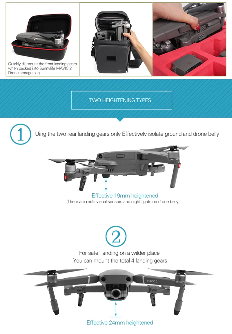 Дрон DJI MAVIC2 разборка быстрая установка складной штатив Расширенный кронштейн PRO ZOOM аксессуары для радиоуправляемого квадрокоптера