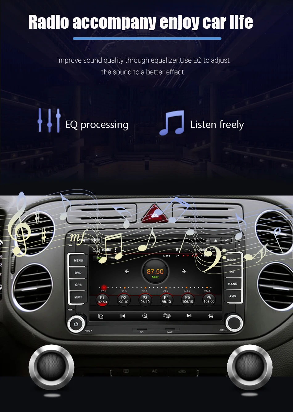 Flash Deal Eunavi 2 Din Android 8.1 Car DVD Player Radio GPS navigation For VW GOLF 6 Polo Bora JETTA B6 PASSAT Tiguan SKODA OCTAVIA 11