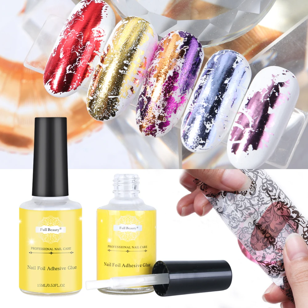 

15ml Nail Glue For Transfer Foils Sticker Adhesive Nail Gel Polish Starry Paper Tips No Need Dryer Manicure Designs Tools TR947