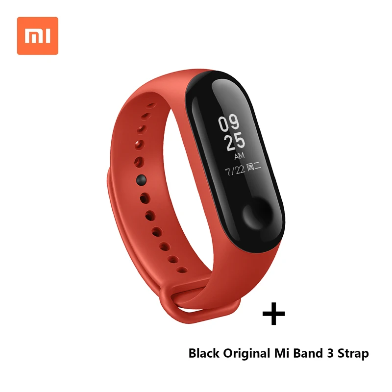 Xiaomi mi Band 3 умный Браслет mi Band 3 большой сенсорный экран OLED частота сердечных сокращений сообщения Smartband - Цвет: Оранжевый