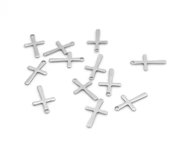 

50pcs/lot 15.5x9.5mm Stainless Steel Material Cross Charms Pendant DIY Handmade Necklace and Earring Jewelry Accessories