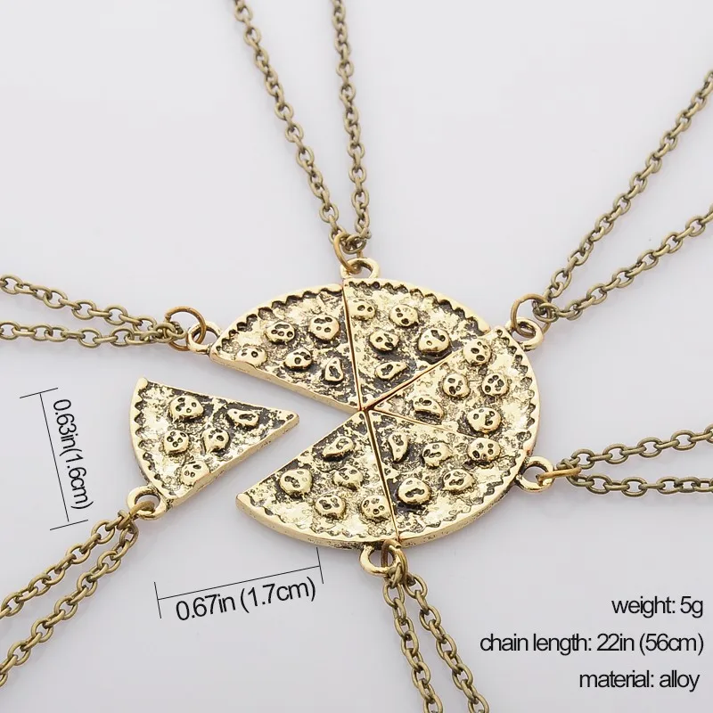 6pcs/Set Pizza Pendant Necklaces 7 1
